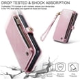 thumbnail image 6 of for iPhone 11 Pro Max Wallet Case, for iPhone 11 Pro Max Case for Wallet Women Men, PU Leather Magnetic Flip Wrist Strap Zipper Card Holder Phone Cases for iPhone 11 Pro Max 6.5-inches, Pink, 6 of 13