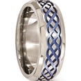 thumbnail image 4 of Edward Mirell Titanium Blue Anodized Brushed & Polished 8mm Band, 4 of 6