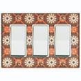 thumbnail image 1 of Metal Light Switch Plate Cover Mandala Orange Brown Floral Pattern Damask MDL115, 1 of 13
