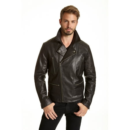 EXcelled - EXcelled Men's Big and Tall Leather Moto Jacket - Walmart.com