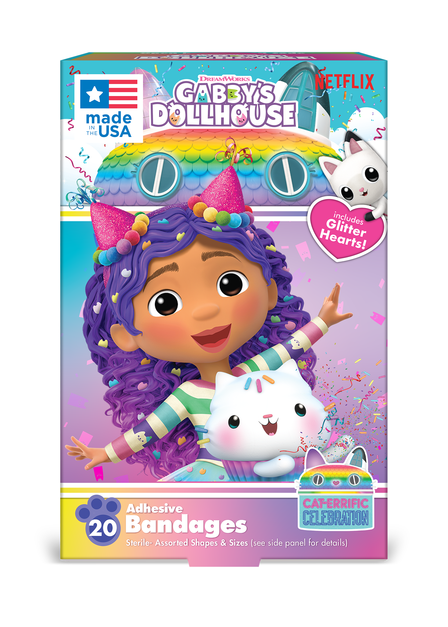 (6 pack) Gabby's Dollhouse 20 Count Adhesive Bandages for Kids