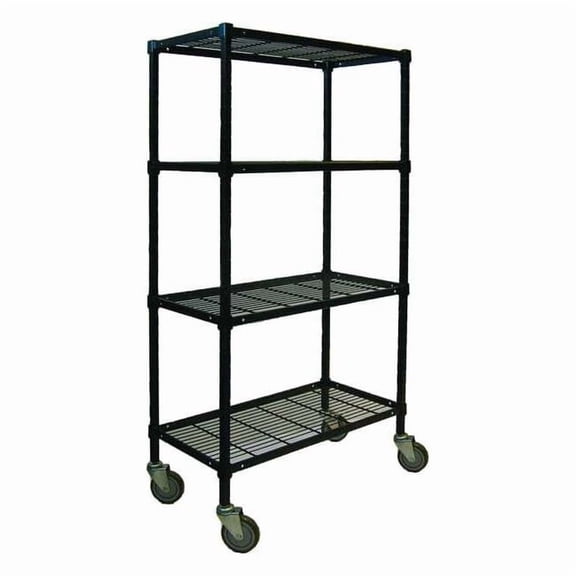Manufacturer Varies Wire Cart,4 Shelf,60x24x70,Black 2HDK6