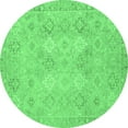 thumbnail image 1 of Ahgly Company Indoor Round Oriental Emerald Green Modern Area Rugs, 3' Round, 1 of 4