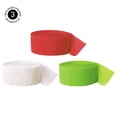 thumbnail image 2 of Koyal Wholesale Crepe Paper Streamer Hanging Party Decorations Kit, 240-Feet, Red, White, Kiwi Green, 1-Pack, 2 of 3