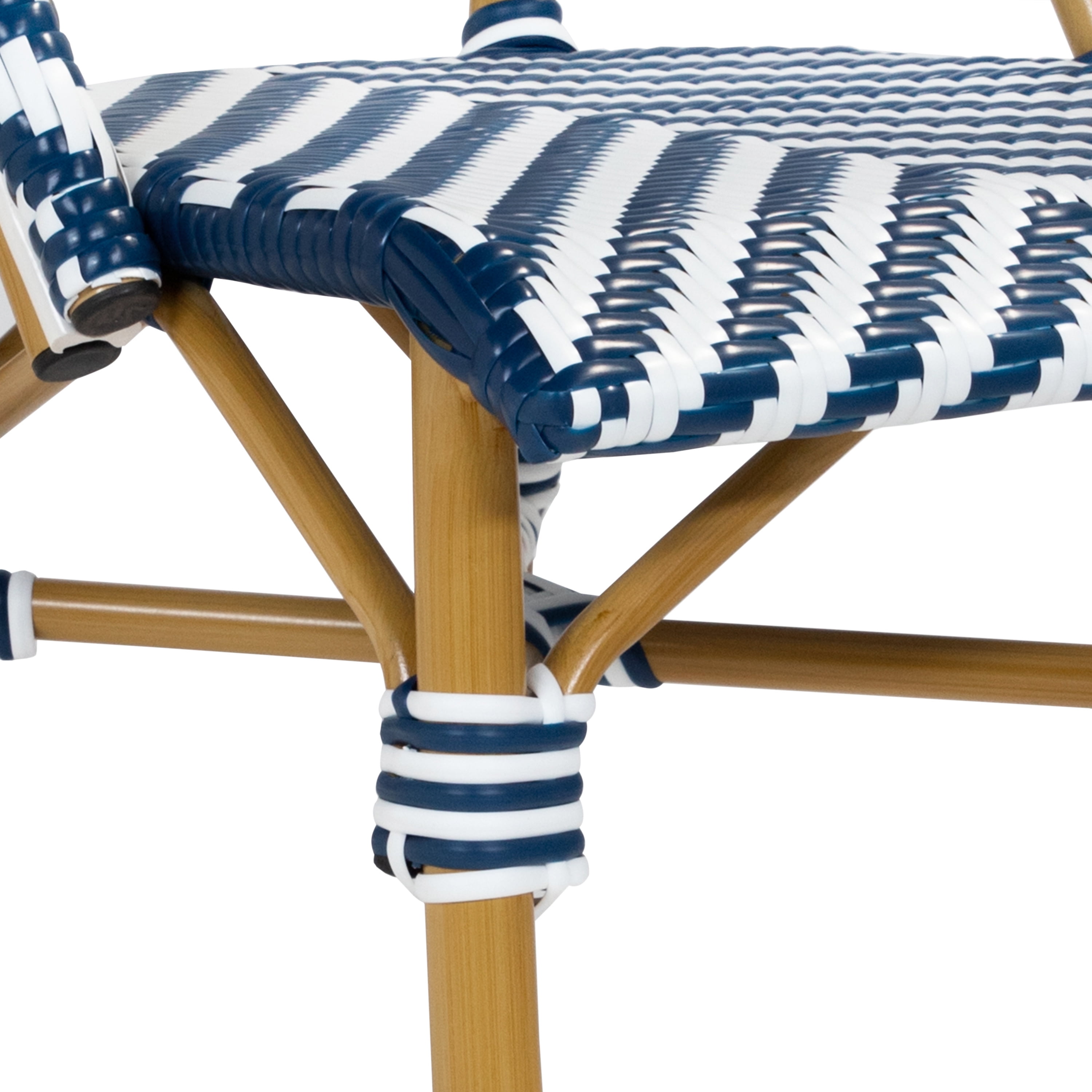 Furniture of America Tahit Outdoor Dining Chair - Faux Rattan - Armless - Blue