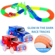 FiGoal Race Track Set 175 Pieces with Bonus LED Electric Car Glow for Kids Boys Girls Children Ages 3 to 12