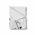 thumbnail image 2 of Black and White Soft Flannel Fleece Throw Blanket, Meadow Flowers and Dragonfly Silhouettes Spring Nature Illustration, Cozy Plush for Indoor and Outdoor Use, 50" x 60", Black and White, by Ambesonne, 2 of 6