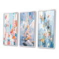 thumbnail image 3 of Designart "Interlocking Perspectives Blue Orange Vision" Cubism Framed Wall Art Set Of 3 - Blue Cubism Frame Canvas Set For Living Room Decor, 3 of 7