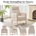 thumbnail image 6 of Garvee Rocking Chair, Modern Glider Chair, Recliner Armchair with Wood Legs and Side Pocket,Beige, 6 of 8