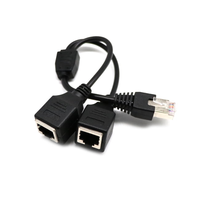 Wisewang Cable Splitter Male to Female Quick Connection Fast Transmission Adapter Network Converter Convenience Computer Supply black 1Set