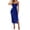 Blue Z, variant on Umfun Women's Plus Size One-Shoulder Ruched Maxi Dress with High Slit - Slimming Asymmetrical Solid Color Dress for Evening Parties, Formal Occasions, and Galas