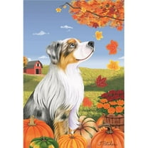 Best of Breed TP670591 Australian Shepherd Blue Merle Autumn Leaves Garden Flag