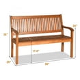 thumbnail image 2 of Gymax 50'' Wooden Bench Loveseat Patio Garden Outdoor w/ Armrest & Backrest, 2 of 7