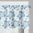 thumbnail image 5 of Ambesonne Turtle Valance & Curtain, Underwater Fauna Motif, 55"x30", Blue and White, 5 of 7