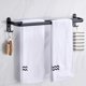 thumbnail image 2 of 60 cm Wall Mount Black Towel Rack Aluminum Double Rod Towel Bar with Hook for Home Hotel Bathroom Sh, 2 of 5