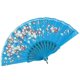 thumbnail image 1 of Abanico de mano con diseño de gancho, apertura y cierre suaves, arte artesanal, espectáculos, estampado floral, abanico de mano plegable, suministros para fiestas, a_hf, azul cielo, 1 of 3