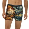 thumbnail image 2 of Rateoe Starry Night Guitar Dog Print Men’s Underwear Boxer Briefs Soft Comfortable Underwear Boxer Briefs, Long Leg Briefs,Anti-chafing Boxer Briefs, 2 of 7