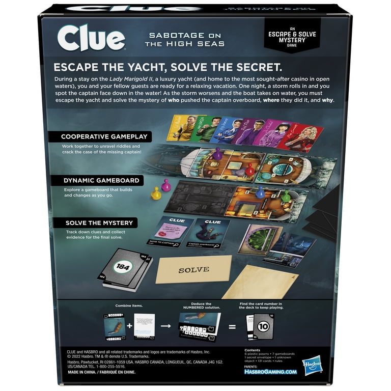 Escape Room Mystery Yacht Cooperative Board Game photo 3