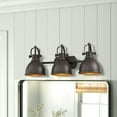 thumbnail image 2 of 3 Light Industrial Bathroom Vanity Light with Dark Bronze Bathroom Ligh Fixtures over Mirror, 2 of 8