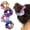 Space Galaxy Stars, variant on Set of 4pcs Scrunchies Hair Ties Headband Accessory - Sunflowers Daises Pattern