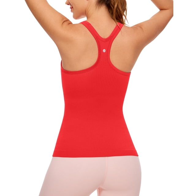 Musculosa CRZ YOGA sin costuras con espalda en Y y sostén incorporado Roja XS