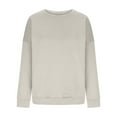 thumbnail image 4 of Women Oversized Crewneck Sweatshirt Drop Shoulder Fleece Long Sleeve Casual Loose Pullover Cozy Fall Fashion 2025 Gray, 4 of 5