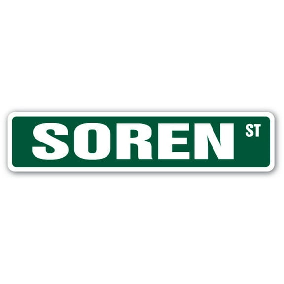 SOREN Street Sign Childrens Name Room Sign | Indoor/Outdoor |  18" Wide