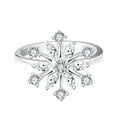 thumbnail image 3 of JO WISDOM Snowflake Ring,925 Sterling Silver White/Blue Snowflakes Ring with 3A Cubic Zirconia,Jewelry for Women,Christmas Gifts, 3 of 7