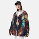 thumbnail image 3 of Balery Mystic Wolf Dreamcatcher Sudadera ligera de manga larga con capucha y protección solar UPF 50+ para hombre y mujer, ideal para pesca y running-Large, 3 of 7