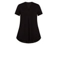 thumbnail image 3 of Avenue Women's Plus Size Female Kaylie Hi Lo Top Short Sleeve V-Neckline, 3 of 4