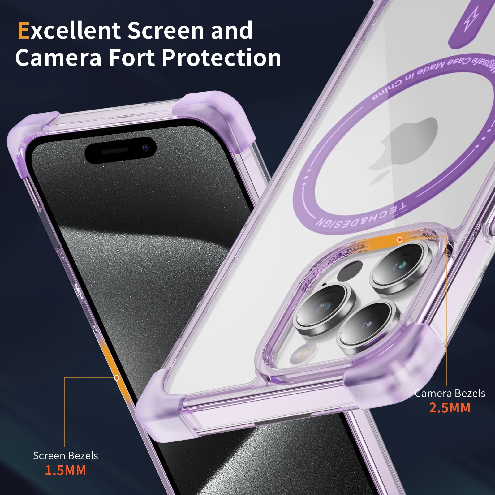 for iPhone 11 Pro Max Transparent Case, Luxury Strong MagSafe Drop