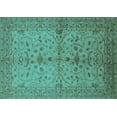thumbnail image 1 of Ahgly Company Machine Washable Indoor Rectangle Oriental Turquoise Blue Industrial Area Rugs, 5' x 8', 1 of 4
