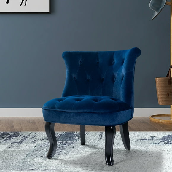 14 Karat Home Jane Upholstered Tufted Accent Chair in Navy