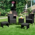 thumbnail image 7 of Yaheetech 2pcs Wicker Ottomans with Removable Cushion, Black/Gray, 7 of 7