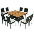 thumbnail image 6 of Gymax 10PCS Rattan Patio Dining Set Cushioned Outdoor Furniture Set w/ Wooden Tabletop, 6 of 6