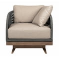 thumbnail image 2 of Kimi 33 Inch Outdoor Patio Swivel Accent Chair- Olefin- Gray Woven Rope, 2 of 5