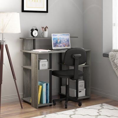 Buy Furinno Jaya Simple Design Computer Writing Desk French Oak Grey Black Online In New Zealand 806802386