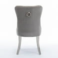 thumbnail image 6 of 2-Piece Modern Velvet Upholstered Dining Chairs with High Tufted Back, Comfy Kitchen Chairs with Metal Legs and Nailhead Trim, Accent Side Chairs for Dining Room, Kitchen, Living Room, Gray, 6 of 9