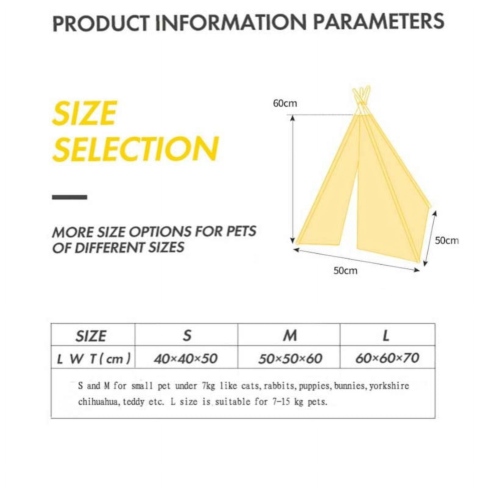 Pet Tent House puppy bed cat teepee Portable Teepee With Thick Cushion And 6 Colors Available For Dog Puppy Excursion Outdoor Indoor 60cm