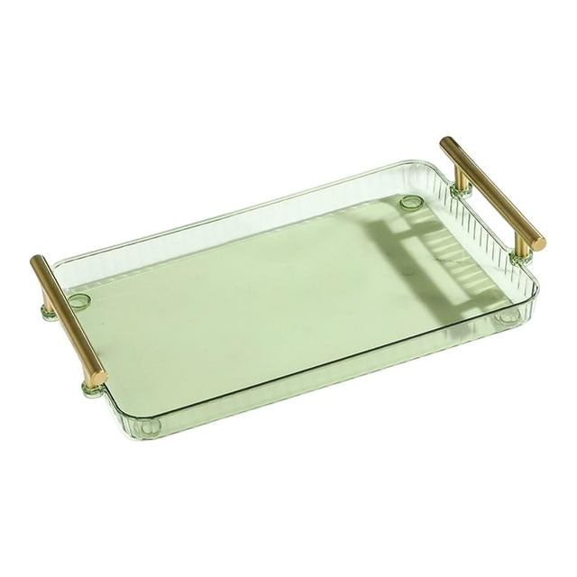 Bandeja de servicio rectangular Soledad Bandeja de servir acrílico transparente con asas VERDE