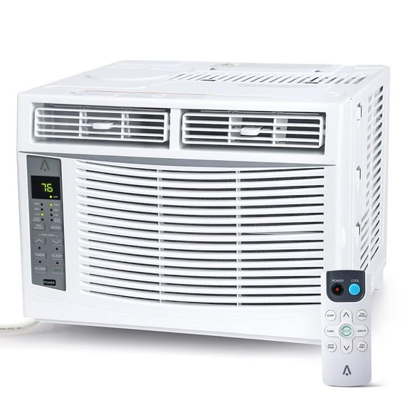 8000 BTU Window Air Conditioner, Cools 350 Sq ft., Turbo Fast Cooling Window AC Unit with Remote/App Control, Ultra Quiet with Open Window Flexibility Auto-Restart