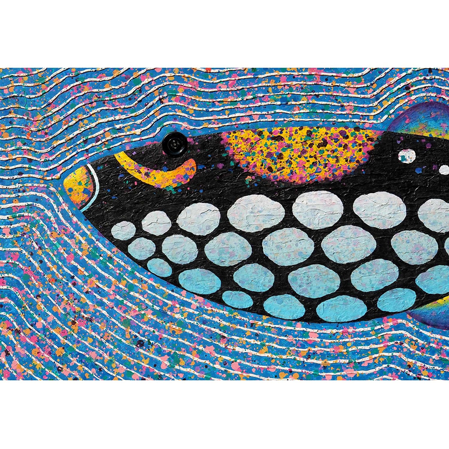 Triggerfish Art Print Aboriginal Pointillism