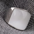 thumbnail image 5 of 19MM Silver/Gold Bands Gift Stainless Steel Men's White/Red Opal Ring Size 7-12, 5 of 5