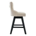 thumbnail image 3 of LegaHome Swivel Bar Stools Set of 2, Counter Height Bar Stool with Back and Button Tufted Decoration, Velvet Upholstered Bar Chair with Solid Wood Legs and Chrome Nailhead Trim, Beige, 3 of 10