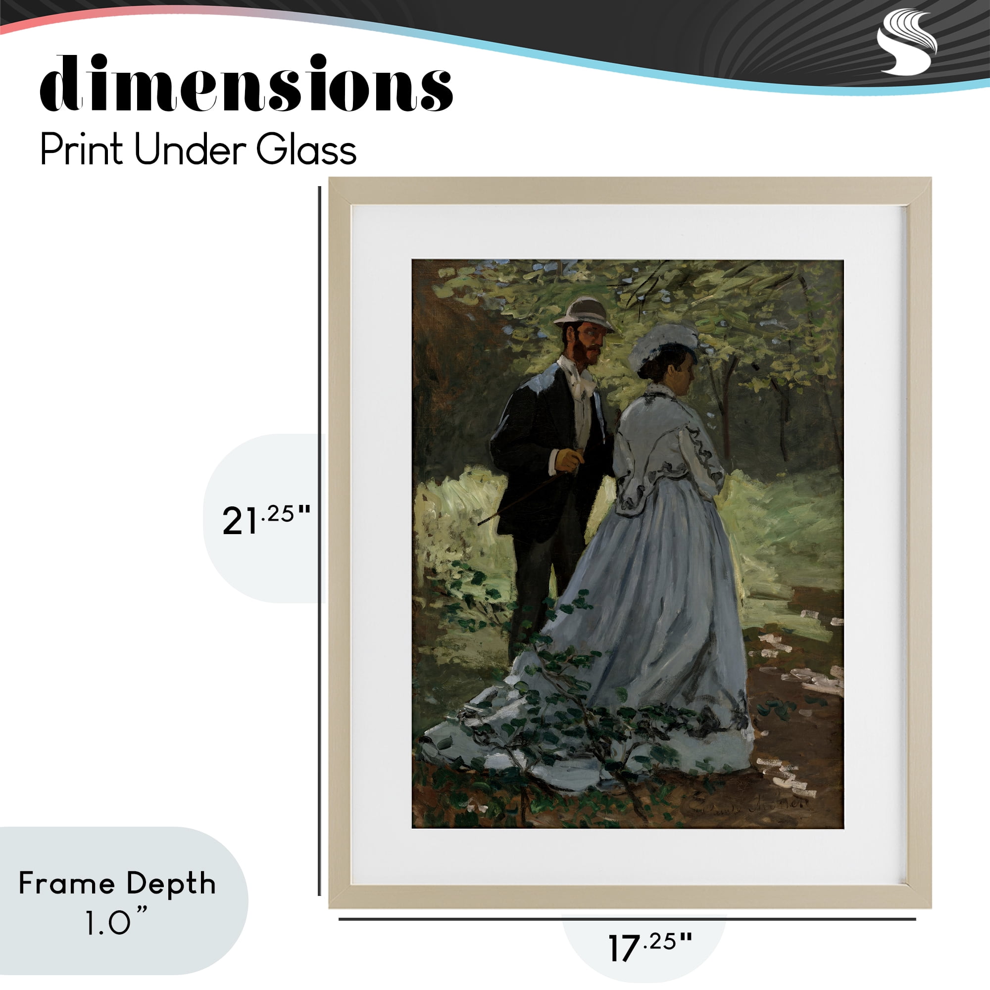 Stupell Industries Bazille & Camille in Nature Birch Framed Print Under Glass, design by Tina LeCour
