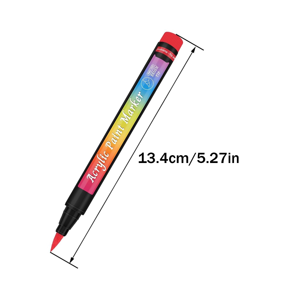 Acrylic Marker Brush Pen for Painting on Paper Stone Glass Canvas