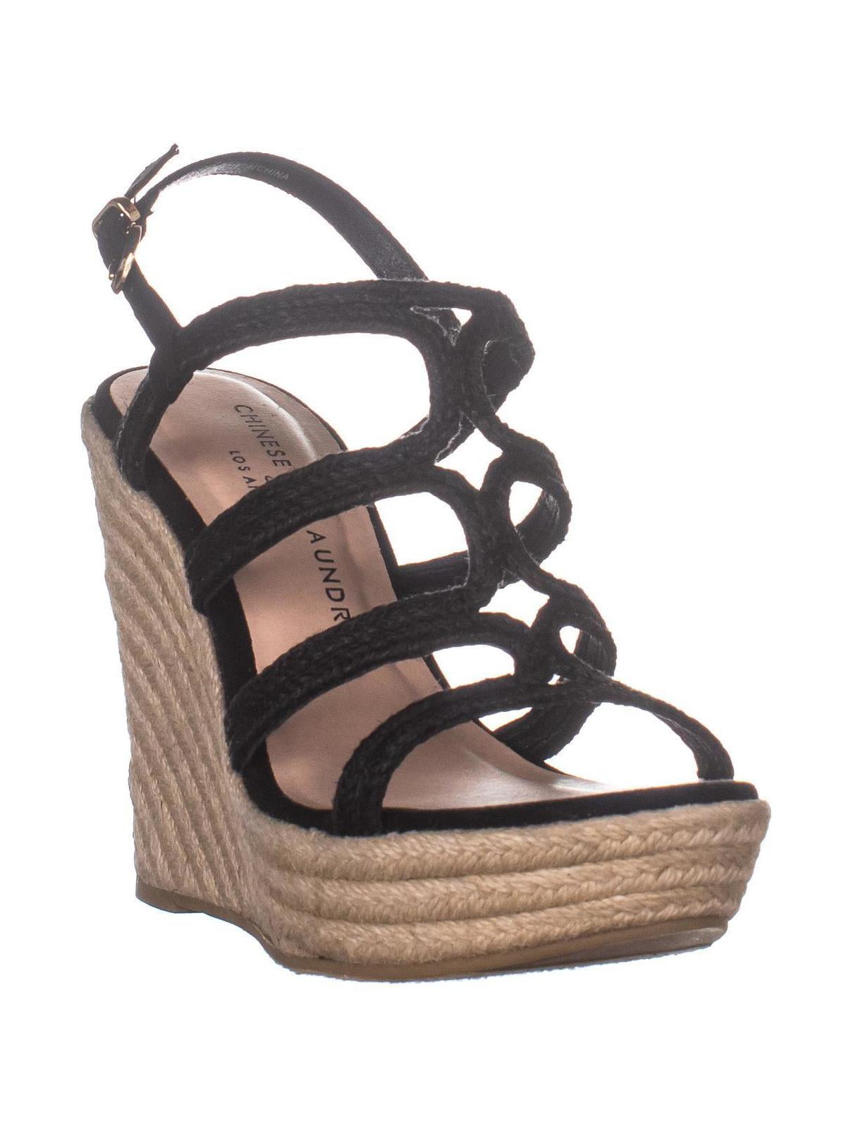 Womens Chinese Laundry Milla Espadrille Wedge Sandals, Black, 7.5 US ...