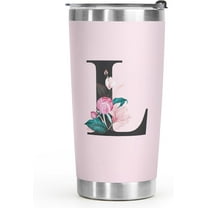 Initial Monogrammed Gifts for Women, 20 Oz Insulated Tumbler With Lid, Stainless Steel Vacuum Pink Cup, Personalized Christmas, Wedding, Birthday Gifts for Her Friends Mom Sister