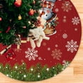 thumbnail image 4 of Christmas Tree Skirt Red Faux Fur Classic Pattern Tree Skirt Soft Plush Tree Mat Furry Xmas Tree Base Cover for Winter Holiday Party Home Christmas Decoration 35.43x35.43inch, 4 of 7