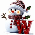thumbnail image 1 of Snowman Christmas Ornaments 2025 Cute Christmas Tree Letter Decoration Personalized Hanging Pendants Indoor Hanging Xmas Ornament, 1 of 1